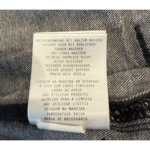 Miss Me Black Denim Jean Trucker Jacket Womens Sherpa Sleeves Size Small - Picture 8 of 11